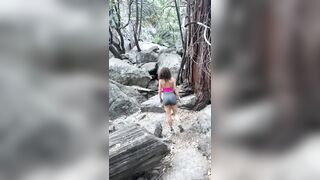 Beautiful mom pee’s in nature.