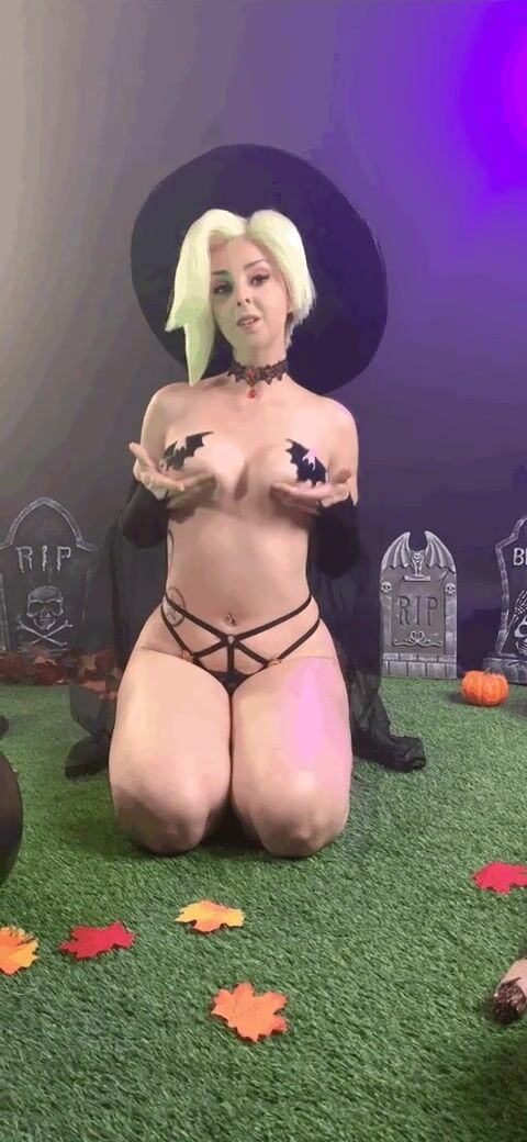 Topless Witch Mercy from Overwatch by LunaRaeCosplay