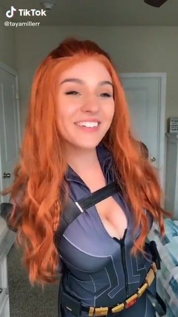 Taya Miller  as Black Widow. Lovely suit.